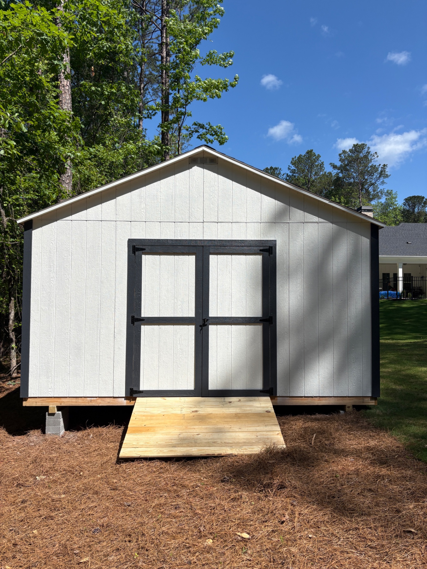White Gable with Charcoal Trim